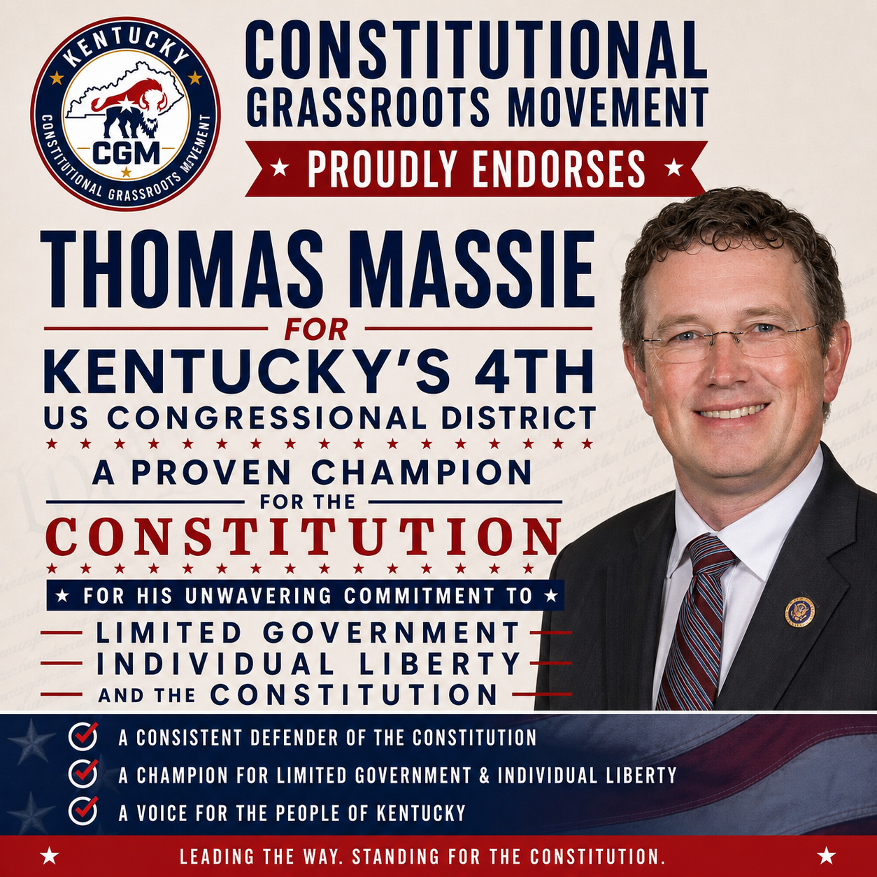 CGM endorsement graphic for Thomas Massie