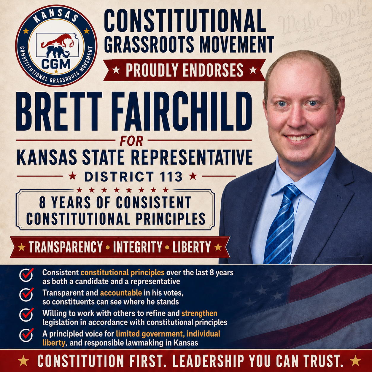 CGM endorsement graphic for Brett Fairchild